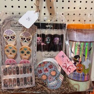 Day of the Dead Skull Decor and Nail Art Bundle Set